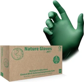 Nature Gloves Biologisch abbaubar Nitril Einweghandschuhe XL grün, 100 Stück