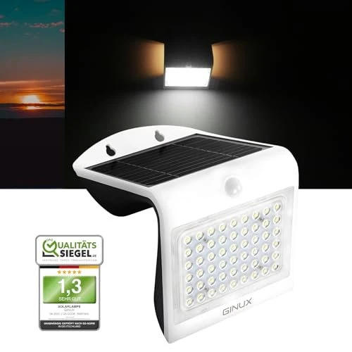 Ginux Schmetterling 40W Solar Wandleuchte mit Bewegungssensor weiß