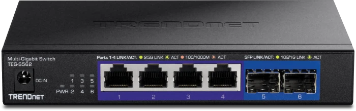 TRENDnet TEG-S Desktop 2.5G Switch, 4x RJ-45, 2x SFP+
