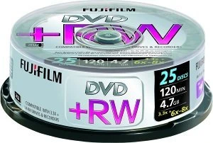 Fujifilm DVD+RW 4.7GB, 8x, 25er Pack