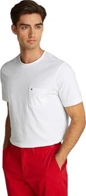 Tommy Hilfiger Regular Fit mit Brusttasche T-Shirt kurzarm weiß (Herren)