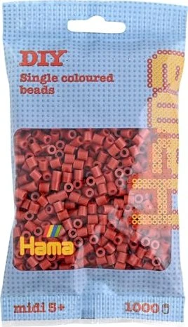 Hama midi Beutel mit Perlen 1000 Stück rotbraun