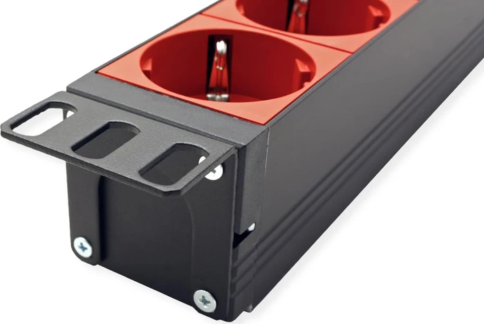 Bachmann 19" IT PDU Basic, 1HE, 9-fach, 230V, schwarz/rot, 2m