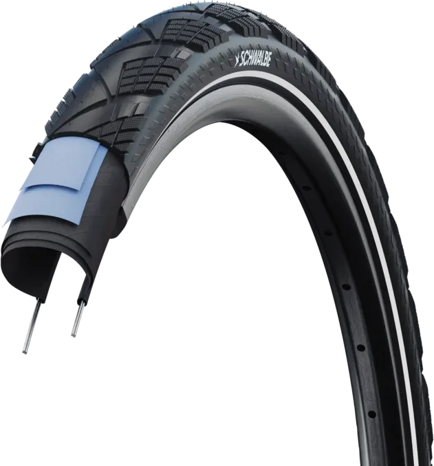 Schwalbe Marathon Efficiency 28x2.0" RaceGuard Addix Green Reifen black/reflex