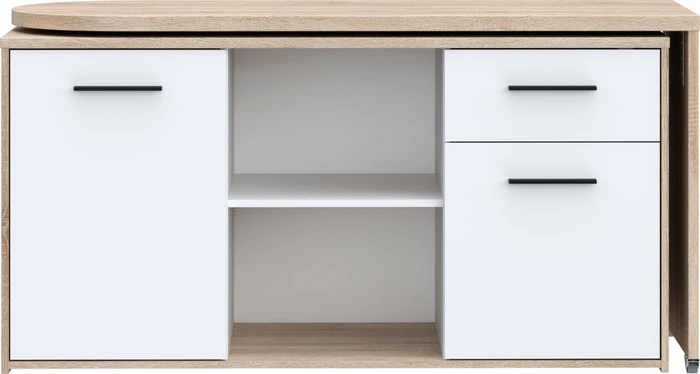 Forte Aliklia Schreibtisch 144x50cm Eiche/weiß