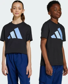 adidas Essentials T-Shirt kurzarm black/blue fusion/glow blue (Junior)