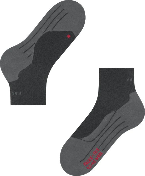 Falke TK5 Wander Wool Short Wandersocken asphalt mel. (Damen)