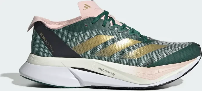 adidas Adizero Boston 12 collegiate green/matte gold/sandy pin (Damen)