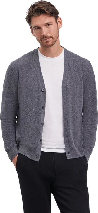 Falke Luxury Cardigan V-Ausschnitt Strickjacke dark grey -heather (Herren)