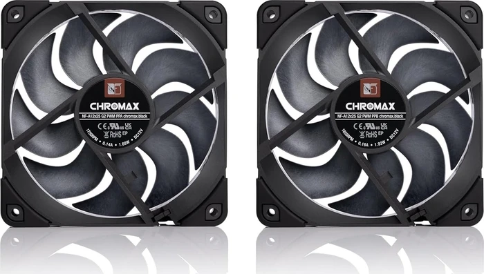 Noctua NF-A12x25 G2 PWM SX2-PP chromax.black, 120mm, 2er-Pack