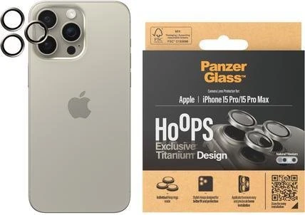 PanzerGlass Hoops Camera Lens Protector für Apple iPhone 15 Pro/15 Pro Max natural titanium
