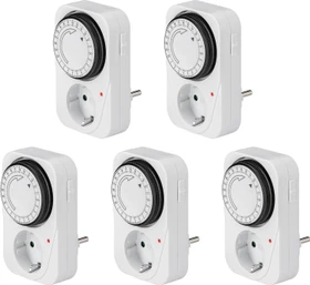 goobay analoge Tageszeitschaltuhr, IP20, weiß, 5er-Pack