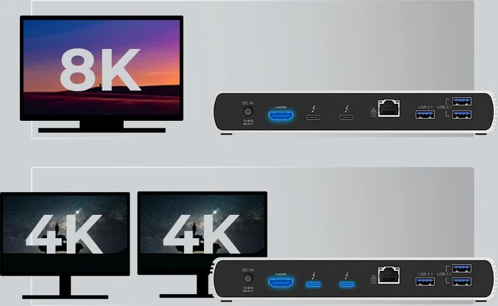 RaidSonic Icy Box IB-DK8801-TB4 10 in 1 Thunderbolt Dock, Thunderbolt 4 [Buchse]