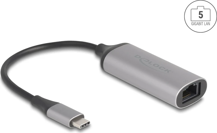 DeLOCK USB Type-C Adapter zu 5 Gigabit LAN, RJ-45, USB-C 3.1 [Stecker]