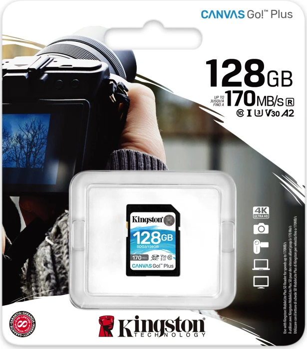 Kingston Canvas Go! Plus R170/W90 128GB, UHS-I U3, Class 10