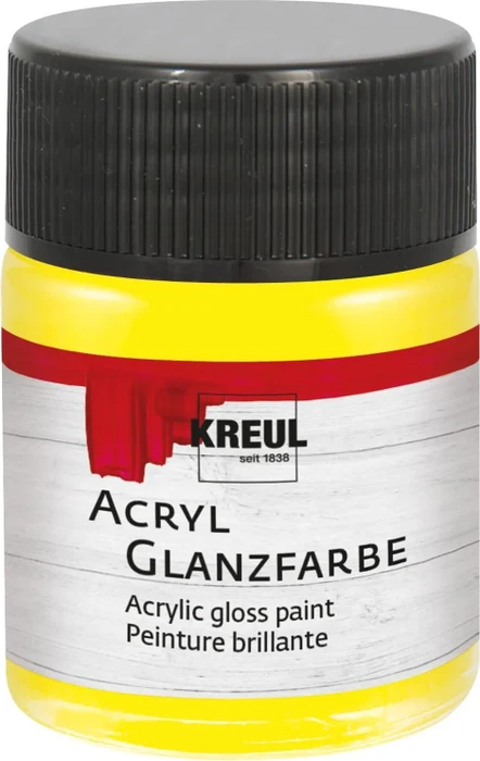 Kreul Acryl Glanzfarbe, gelb, 50ml