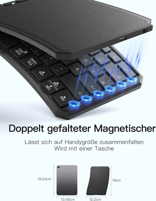 Inateck KB603 Nomad Ergo faltbare Tastatur, Bluetooth, DE