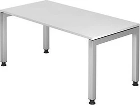 Hammerbacher Ergonomic Plus J-Serie VJS16/W/S Schreibtisch 160x80cm weiß/silber