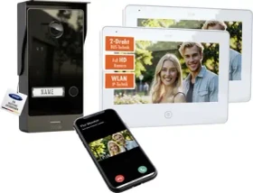 M-E Allviso ALL-V10B-2M7W-IPS Video-Türsprechanlage 1-Familienhaus schwarz, Set