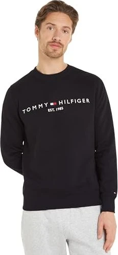 Tommy Hilfiger Rundhals mit Logo Stickerei Sweatshirt schwarz (Herren)