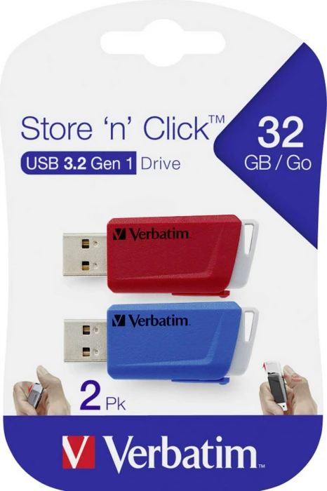 Verbatim Store 'n' Click 32GB, USB-A, USB 3.2 Gen 1×1, 2er-Pack