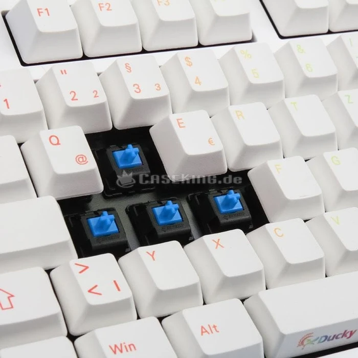 Ducky One Rainbow PBT weiß, MX BLUE, USB, DE