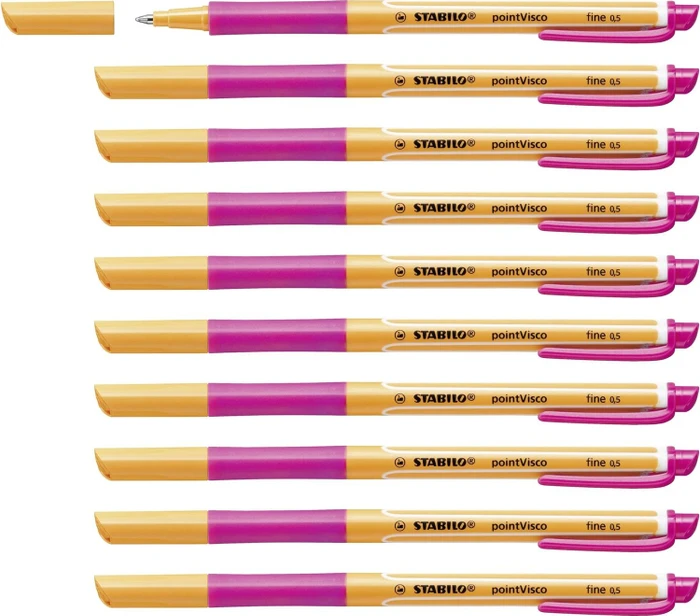 STABILO pointVisco Tintenroller (Mine) pink/orange, 10er-Pack