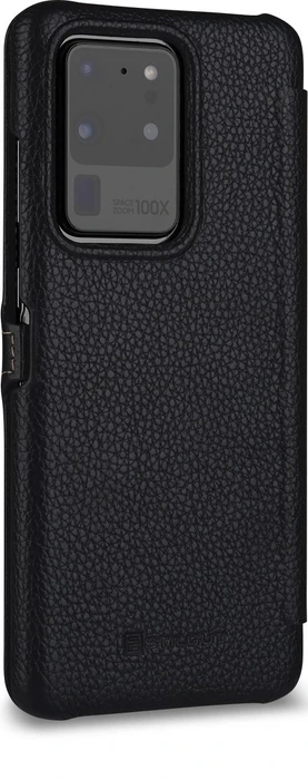 Stilgut Book Type Leather Case Clip für Samsung Galaxy S20 Ultra schwarz