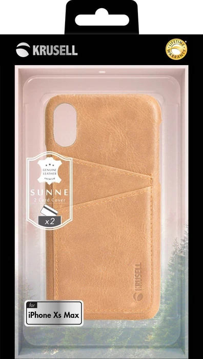 Krusell Sunne 2 Card Cover für Apple iPhone XS Max hellbraun
