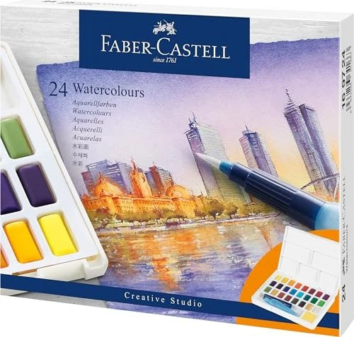 Faber-Castell Aquarellfarbe Farbkasten, 24 Farben