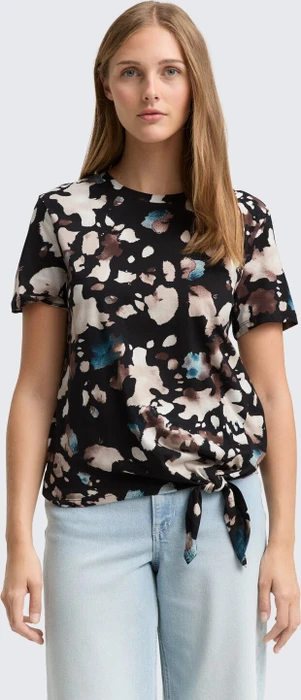 Tom Tailor Knoten-Detail T-Shirt kurzarm abstract print (Damen)