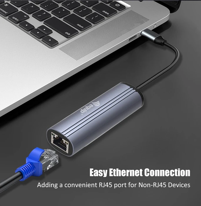 Equip USB-C-auf-RJ45-Gigabit-Netzwerk + PD 100W, USB-C 3.0 [Stecker]