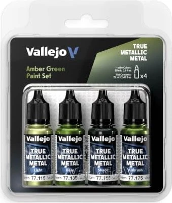 Vallejo True Metallic Metal amber green Farbset