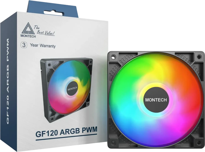 Montech GF120 ARGB PWM, schwarz, 120mm