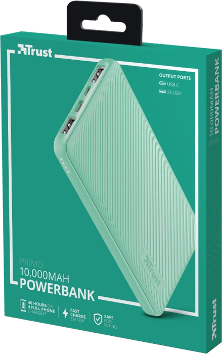Trust Primo Ultra-thin Powerbank 10000mAh türkis