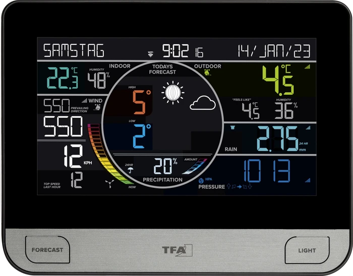 TFA Dostmann WLAN View Pro Funkwetterstation schwarz, digital