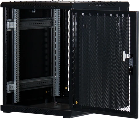 Rockstable 19" Serverschrank 15HE, Gitternetztür, IP2X, schwarz, 800mm tief