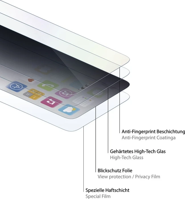 Hama Displayschutzglas Anti-Spy für Apple iPhone 7