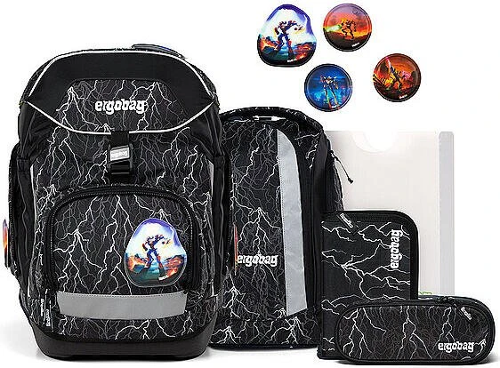 Ergobag Pack Super ReflektBär 2025 Schulrucksack-Set, 6-tlg.