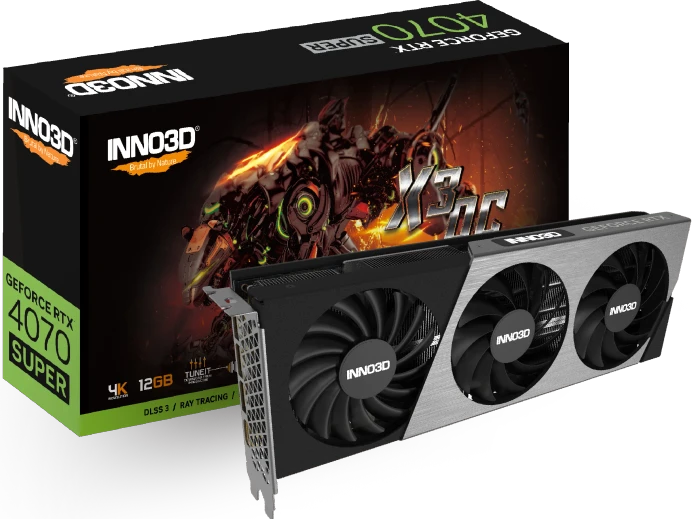 INNO3D GeForce RTX 4070 SUPER X3 OC, 12GB GDDR6X, HDMI, 3x DP