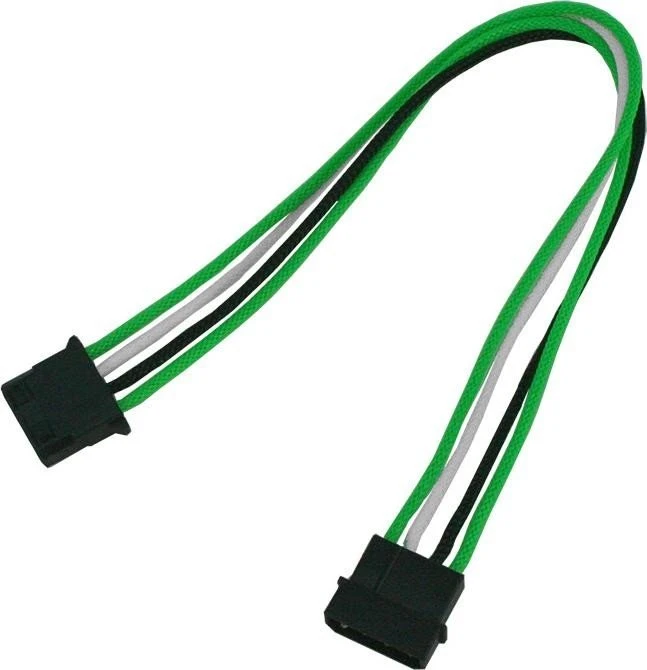 Nanoxia 4-Pin Molex Verlängerung 30cm, single grün/weiß/schwarz