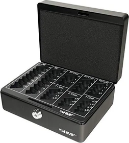 HMF 308 Geldkassette, schwarz, Schlüsselschloss