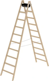 Günzburger Steigtechnik Holz 2-tlg. Stehleiter, 2x 10 Stufen