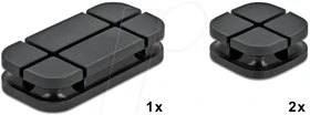 DeLOCK Kabelhalter Kombi Set, schwarz, 3 Stück