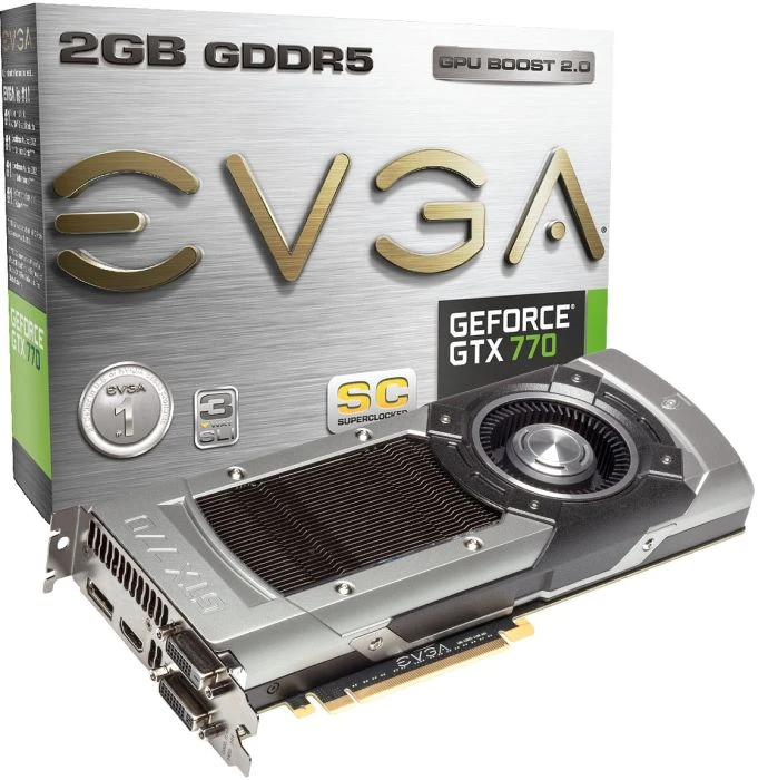 EVGA GeForce GTX 770 Superclocked Titan Cooler, 2GB GDDR5, 2x DVI, HDMI, DP