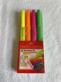 Faber-Castell Textliner 38 Textmarker sortiert, 4er-Set, Etui