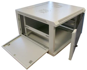 Allnet Wandschrank 4HE, einteilig, IP2X, hellgrau