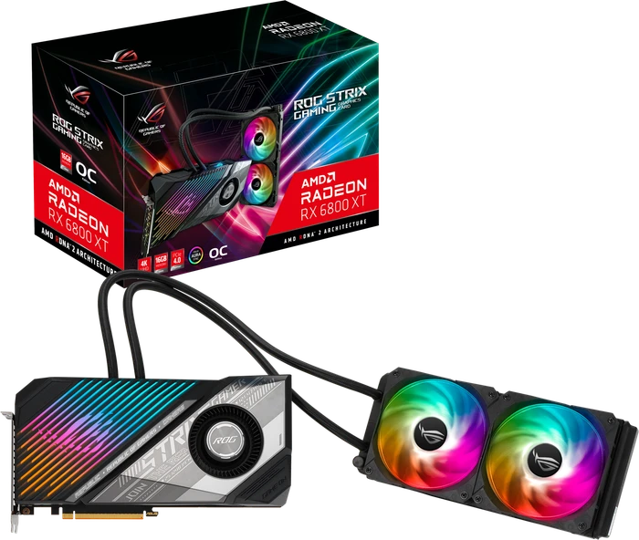 ASUS ROG Strix LC Radeon RX 6800 XT OC, ROG-STRIX-LC-RX6800XT-O16G-GAMING, 16GB GDDR6, HDMI, USB-C, 2x DP
