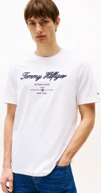 Tommy Hilfiger Logo-Stickerei T-Shirt kurzarm weiß (Herren)