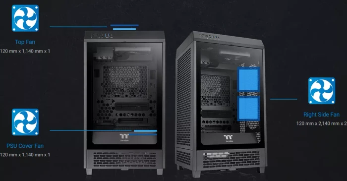 Thermaltake The Tower 200, schwarz, Glasfenster, Mini-ITX